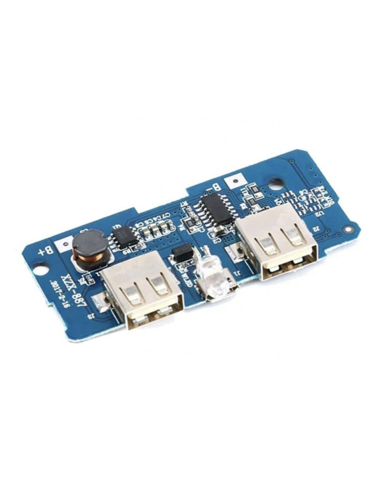 Dual USB 3.7v to 5V 2A Mobile Power Bank Module