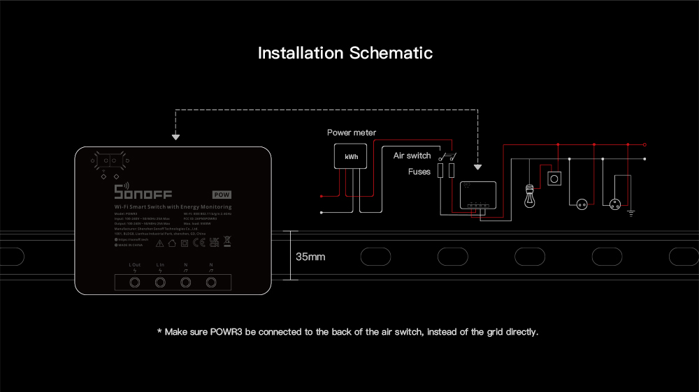 SONOFF POWR3 High Power Smart Switch