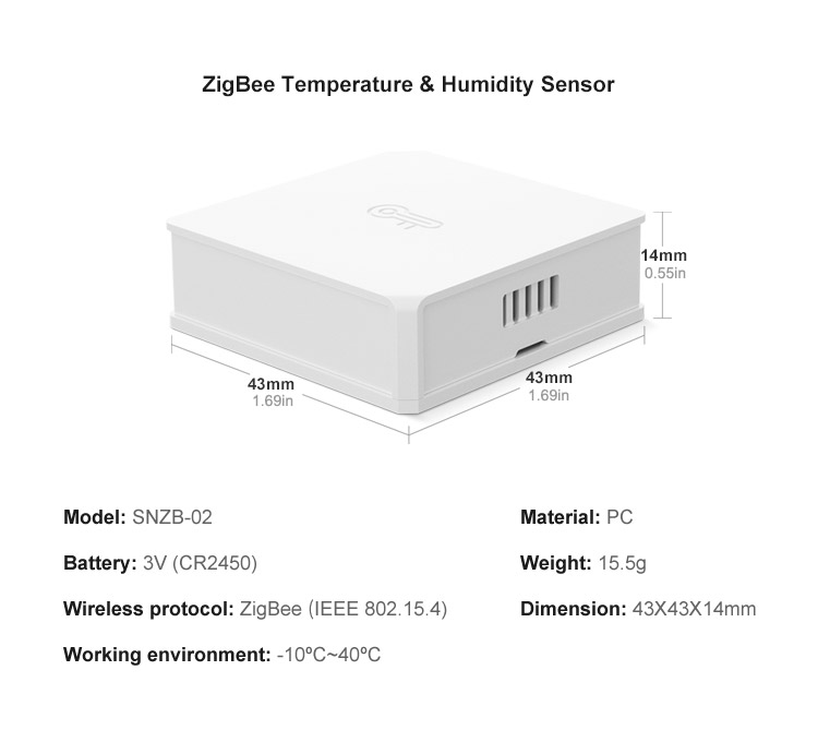 Sonoff SNZB-02 Temperature and Humidity Sensor ZigBee